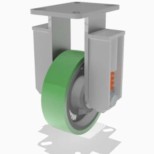Hamilton R-SPCH-8DB-2 Rigid Caster - 8" Duralast Polyurethane on Cast Iron - 3/4" Sealed Bearing - Heavy-Duty Spring Loaded Champion Hamilton