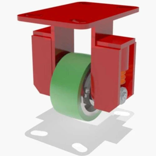 Hamilton 4" x 2" Spring Loaded Rigid Caster - Duralast Polyurethane on Cast Iron Wheel with 1/2" Sealed Precision Ball Bearings Hamilton