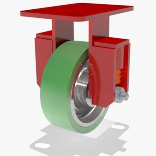 Hamilton 6" x 2" Spring Loaded Heavy Service Rigid Caster - Duralast Polyurethane on Cast Iron with Sealed Precision Ball Bearings Hamilton