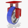 Hamilton Heavy-Duty Rigid Caster - 8" x 2" Ergo-Glide Polyurethane Wheel with 1/2" Sealed Precision Ball Bearings Hamilton