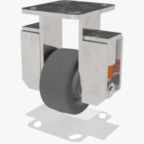 Hamilton 620 lbs Capacity Rigid Caster - 4x2" Plastex Phenolic Wheel with Roller Bearing - Spring Loaded Workhorse Hamilton