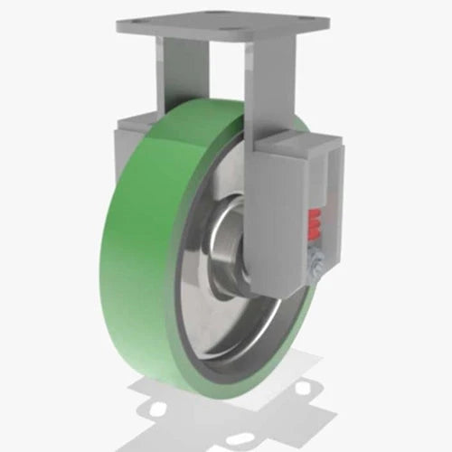 8" Hamilton Spring Loaded Rigid Caster - 620 lbs Load Capacity, Duralast Polyurethane on Cast Iron Wheel, 1/2" Sealed Precision Ball Bearings - R-SPWH-8DB-1 Hamilton