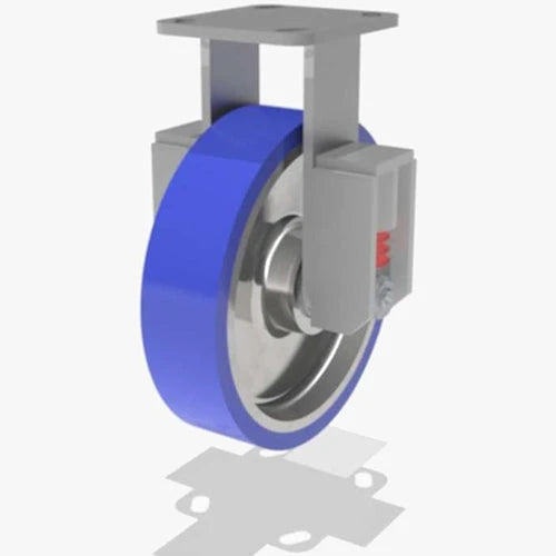 Hamilton 1200 lbs Load Capacity Rigid Caster - 8x2 Ergo-Glide Polyurethane on Cast Iron Wheel, Spring Loaded, 1/2" Sealed Precision Ball Bearings - R-SPWH-8SPB-2 Hamilton
