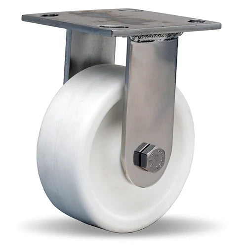Hamilton 650 lbs Stainless Steel Rigid Caster - 5"x2" Aqualite Polyolefin Wheel with Delrin Bearing Hamilton