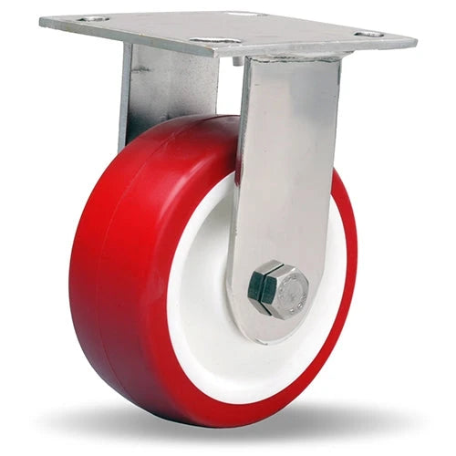 Hamilton Stainless Steel Rigid Caster - 5" x 2" Poly-Tech Polyurethane Wheel, 600 lbs. Load Capacity, 3/4" Delrin Bearing - R-STA-5NFZ for E-commerce Hamilton
