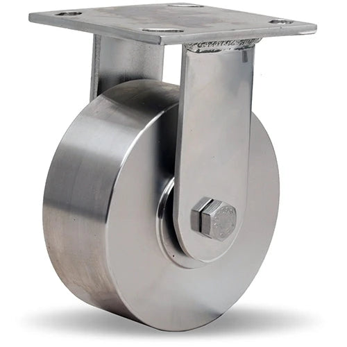 Hamilton R-STA-5S Stainless Steel Rigid Caster - 800 lbs. Capacity, 5x2" Stainless Wheel with 3/4" Plain Bore Hamilton