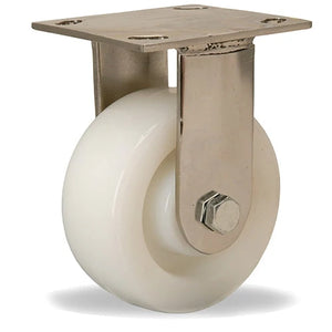 Hamilton 5" x 2" White Nylon Rigid Stainless Caster – 500 lb