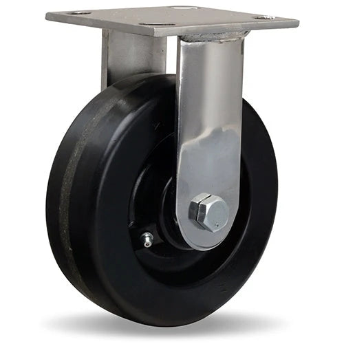 Hamilton Stainless Steel Rigid Caster 6"x2" - 800 lbs. Load Capacity - Plastex Phenolic Wheel - 3/4" Delrin Bearing - R-STA-6PZ for E-commerce Hamilton