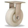 Hamilton 500 lbs Load Capacity Stainless Steel Rigid Caster - 6" x 2" White Nylon Wheel with 3/4" Delrin Bearing Hamilton