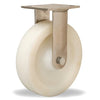 Hamilton 500lbs Stainless Steel Rigid Caster - 8"x2" White Nylon Wheel with 3/4" Delrin Bearing (R-STA-8WNZ) Hamilton