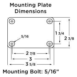 R-STL-35NFZ Hamilton Stainless Steel Rigid Caster - 3 1/2" x 1 3/8" Poly-Tech Wheel with Delrin Bearing - Heavy-Duty & Durable Hamilton