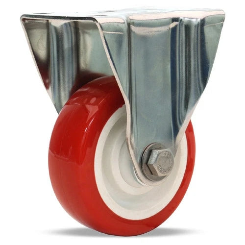 R-STL-35NFZ Hamilton Stainless Steel Rigid Caster - 3 1/2" x 1 3/8" Poly-Tech Wheel with Delrin Bearing - Heavy-Duty & Durable Hamilton