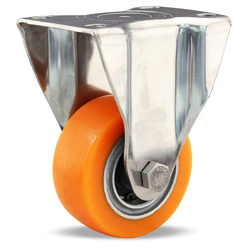 R-STL-3EMB Hamilton Stainless Steel Rigid Caster - 3" Ergo-Tech Donut Tread - Polyurethane on Aluminum Wheel - Precision Sealed Bearing Hamilton