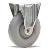 Hamilton Stainless Steel 5" Rigid Caster - Versa-Tech Gray Rubber (65A) on Polyolefin Wheel - 1/2" Delrin Bearing - S-STL-5TEZ Hamilton