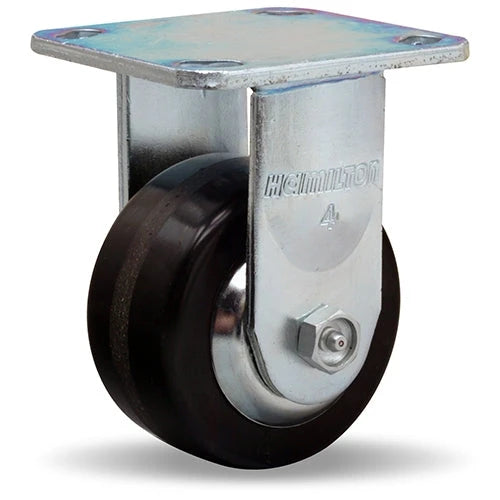 Hamilton R-TG-4P Thread Guard Rigid Caster - 4x2 Inch Plastex Phenolic Wheel with 3/4" Straight Roller Bearing for Industrial Mobility Hamilton