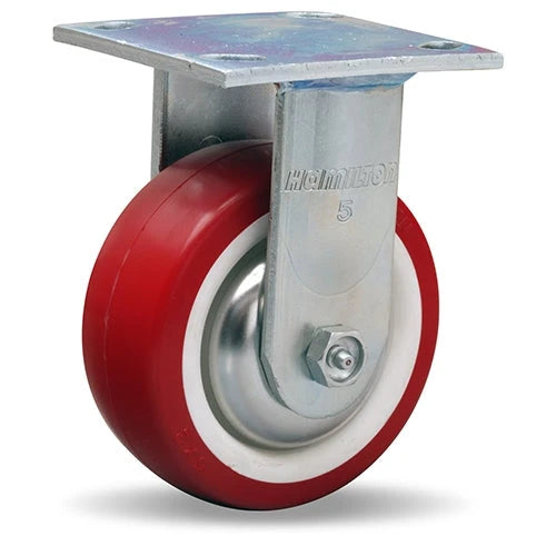 Hamilton R-TG-5NF Thread Guard Rigid Caster - 5x2 Inch Poly-Tech Polyurethane Wheel with Straight Roller Bearing for Industrial Use Hamilton