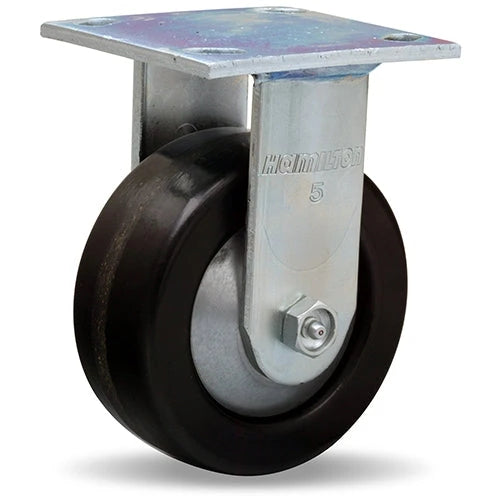 Hamilton R-TG-5P Thread Guard Rigid Caster - 5x2 Inch Plastex Phenolic Wheel with 3/4" Straight Roller Bearing for Industrial Use Hamilton