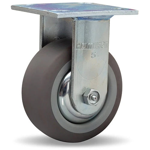 Hamilton R-TG-5TE Thread Guard Rigid Caster - 5" x 2" Versa-Tech Rubber Wheel, 3/4" Roller Bearing Hamilton