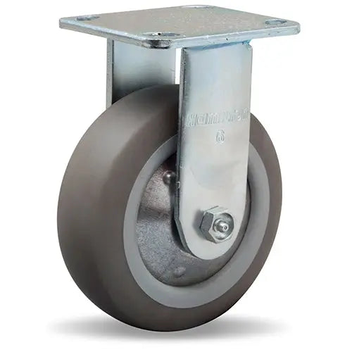 Hamilton R-TG-6TE Rigid Caster - 6x2 Inch Versa-Tech Gray Rubber Wheel, Thread Guard, Roller Bearing for Industrial Use -  | CasterHQ