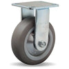 Hamilton R-TG-6TE Rigid Caster - 6x2 Inch Versa-Tech Gray Rubber Wheel, Thread Guard, Roller Bearing for Industrial Use
