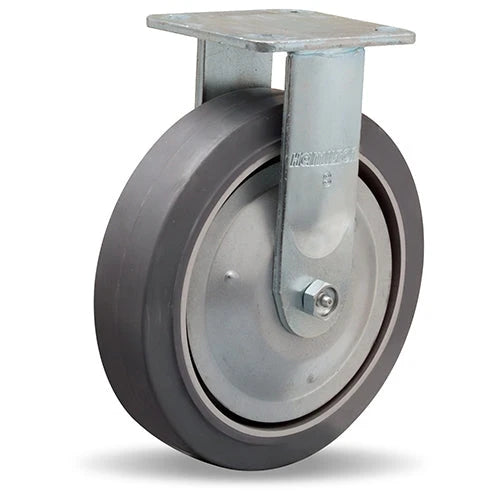 Hamilton R-TG-8AR Rigid Caster - 8x2 Inch Vulcalite Non-Marking Rubber on Aluminum Wheel with Thread Guard and Roller Bearing Hamilton