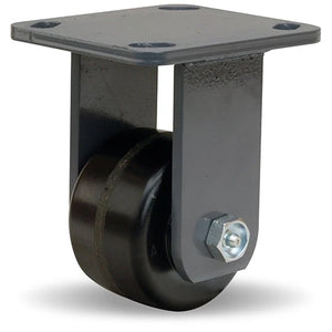 Hamilton Workhorse Rigid Caster with 3 1/4" x 2" Plastex Phenolic Wheel with 3/4" Straight Roller Bearing Hamilton