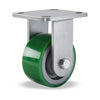 Hamilton Workhorse Rigid Caster with 4" x 2" Duralast Polyurethane (95A) on Cast Iron Wheel with 1/2" Sealed Precision Ball Bearings Hamilton