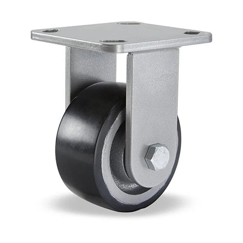Hamilton Workhorse Rigid Caster with 4" x 2" Duralast XC Polyurethane (70D) on Cast Iron Wheel with 1/2" Sealed Precision Ball Bearings Hamilton