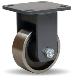 Hamilton Workhorse Rigid Caster with 4" x 2" Forged Steel Wheel with 3/4" Straight Roller Bearing Hamilton