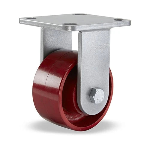 Hamilton Workhorse Rigid Caster with 4" x 2" Metal Wheel with 1/2" Precision Ball Bearing Hamilton