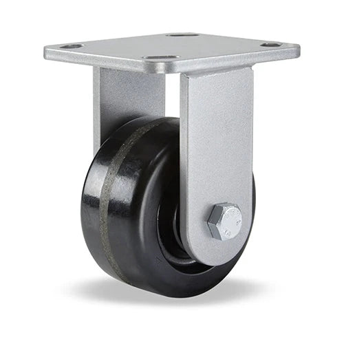 Hamilton Workhorse Rigid Caster with 4" x 2" Plastex Phenolic Wheel with 3/4" Straight Roller Bearing Hamilton