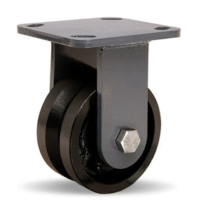 R-WH-4V Hamilton Workhorse Rigid Caster | 4x2" V-Grooved Wheel | 3/4" Straight Roller Bearing | Industrial Mobility Solution Hamilton