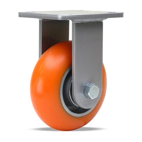 Hamilton Workhorse Rigid Caster with 5" x 2" Ergo-Tech Donut Tread Polyurethane (87A) on Aluminum Wheel with 1/2" Sealed Precision Ball Bearings Hamilton