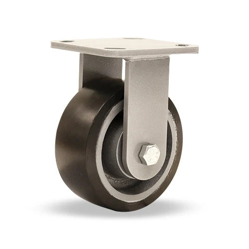 Hamilton Workhorse Rigid Caster with 5" x 2" Duralast XC Polyurethane (70D) on Cast Iron Wheel with 1/2" Sealed Precision Ball Bearings Hamilton