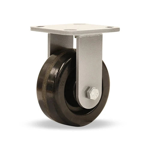 Hamilton Workhorse Rigid Caster with 5" x 2" Plastex Phenolic Wheel with 3/4" Straight Roller Bearing Hamilton