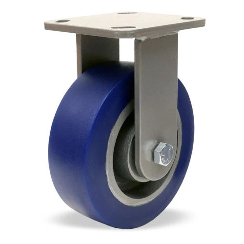 Hamilton Workhorse Rigid Caster with 6" x 2" Ergo-Glide XT 1" thick Polyurethane (85A) Wheel with 1/2" Sealed Precision Ball Bearing Hamilton
