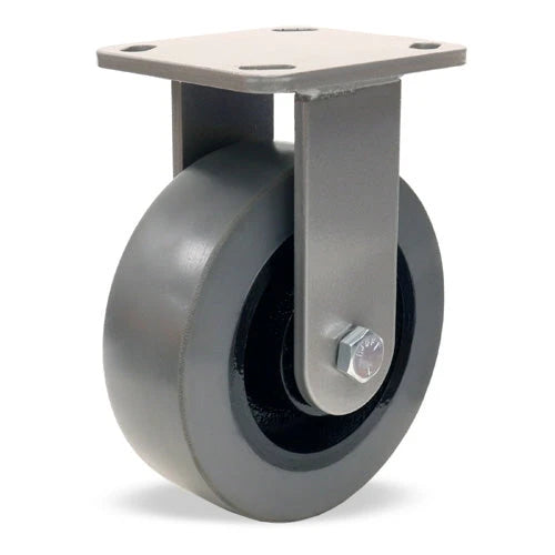 Hamilton Workhorse Rigid Caster with 6" x 2" DuraGlide Wheel 1" thick Polyurethane (95A) Wheel with 1/2" Sealed Precision Ball Bearing Hamilton
