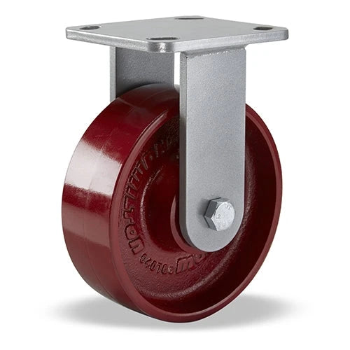 Hamilton Workhorse Rigid Caster with 6" x 2" Metal Wheel with 1/2" Sealed Precision Ball Bearing Hamilton