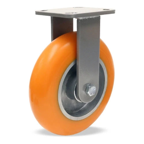 Hamilton Workhorse Rigid Caster with 8" x 2" Ergo-Tech Donut Tread Polyurethane (87A) on Aluminum Wheel with 1/2" Sealed Precision Ball Bearings Hamilton