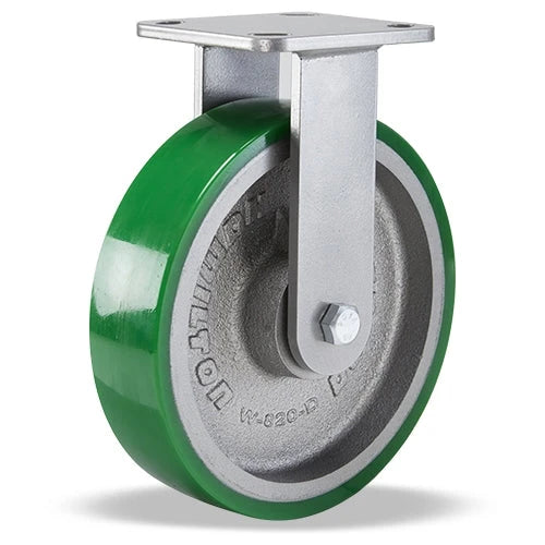 Hamilton Workhorse Rigid  Caster with 8" x 2" Duralast Polyurethane (95A) on Cast Iron Wheel with 1/2" Sealed Precision Ball Bearings Hamilton