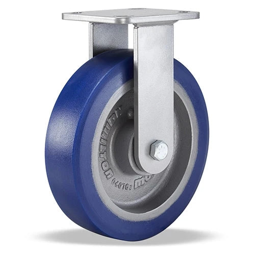 Hamilton Workhorse Rigid Caster with 8" x 2" Ergo-Glide XT 1" thick Polyurethane (85A) Wheel with 1/2" Sealed Precision Ball Bearing Hamilton