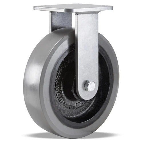 Hamilton Workhorse Rigid Caster with 8" x 2" DuraGlide Wheel 1" thick Polyurethane (95A) Wheel with 1/2" Sealed Precision Ball Bearing Hamilton