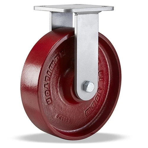 Hamilton Workhorse Rigid Caster with 8" x 2" Metal Wheel with 1/2" Sealed Precision Ball Bearing Hamilton