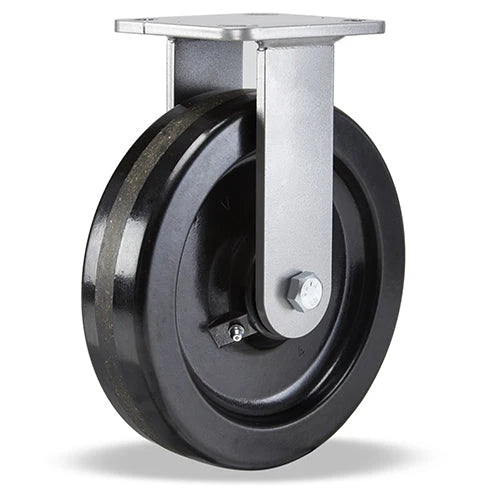 Hamilton Workhorse Rigid Caster with 8" x 2" Plastex Phenolic Wheel with 3/4" Straight Roller Bearing Hamilton
