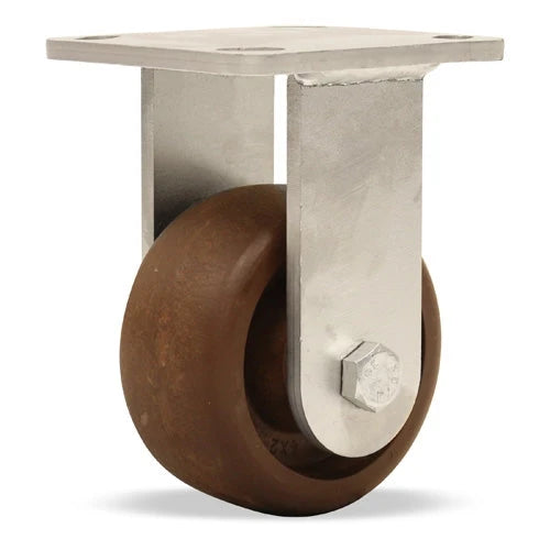 Hamilton R-WHS-4HNY Stainless Steel Rigid Caster - 4" x 2" Scorcher Wheel - High-Temperature (Up to 475°F) with Roller Bearing & Heat Grease Hamilton
