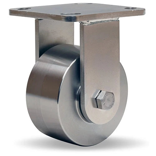 Hamilton R-WHS-4HSB Stainless Steel RigidCaster - 4" x 2" Wheel, High-Temperature 750° F Rating with Precision Ball Bearings for Industrial Use Hamilton