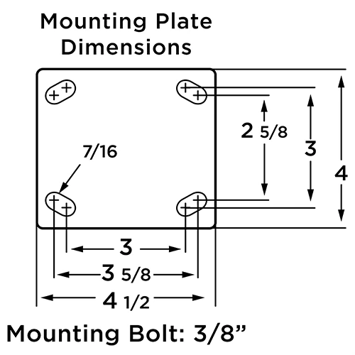 R-WHS-4NFZ Hamilton Stainless Steel Workhorse Rigid Caster – 4" x 2" Poly-Tech Polyurethane Wheel with 3/4" Delrin Bearing for Industrial Use Hamilton