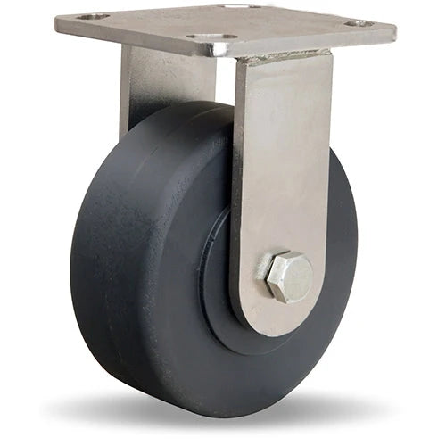 Hamilton R-WHS-5NYSB Stainless Steel Workhorse Rigid Caster - 5" Nylast High Performance Cast Nylon Wheel with Precision Ball Bearings Hamilton