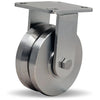 Hamilton Stainless Steel Workhorse Rigid Caster - 5" x 2" V-Grooved Wheel - 950 lbs. Load Capacity - 1/2" Double Shielded Precision Ball Bearings Hamilton