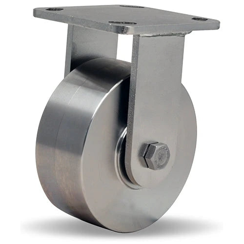 Hamilton R-WHS-5SZ Stainless Steel Workhorse Rigid Caster - 5x2" Wheel with 3/4" Delrin Bearing for Industrial Use Hamilton